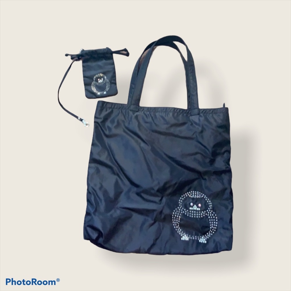 Bedazzled Penguin Tote Bag navy blue